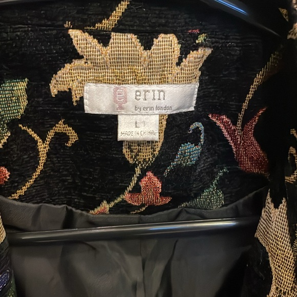 Erin London Vintage Floral Black Tapestry Blazer  Large - Picture 2 of 6